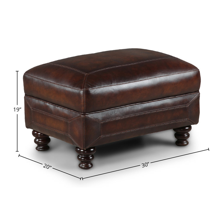 Oxford Leather Upholstered Ottoman